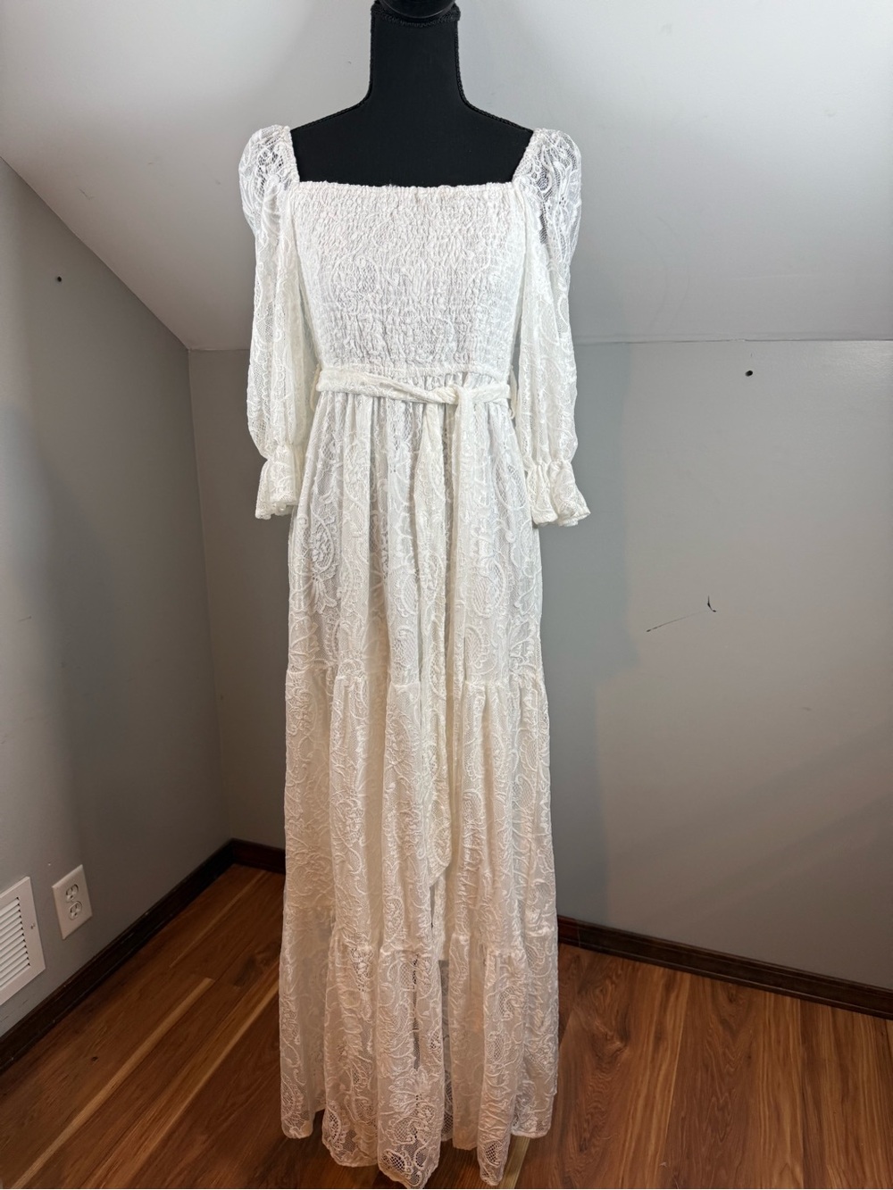 Cupshe White Lace Maxi Dress